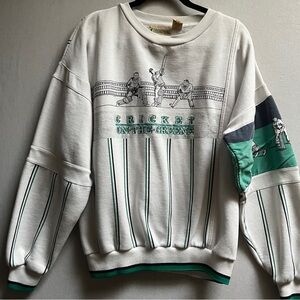Vintage Cricketeer Cricket Sweatshirt Greenwall Team 80s Sz M